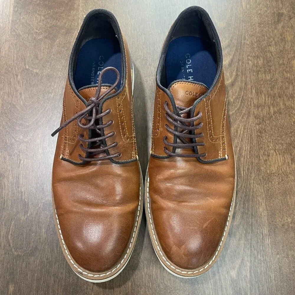 Cole Haan Go To Oxford Men's Size 9.5‎ Leather Dress Shoes Lace up British Tan